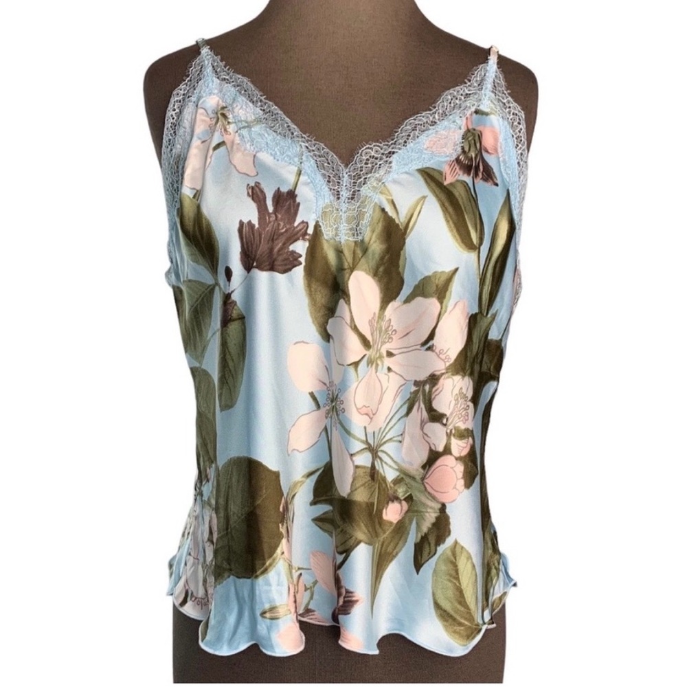 Victoria's Secret Here Comes the Bride  Blue Floral Camisole with Lace